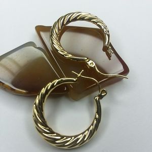 14K twisted hoops